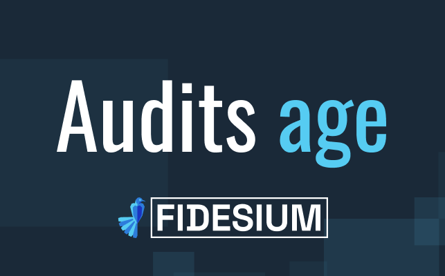 Title card reading Audits age, with the Fidesium logo